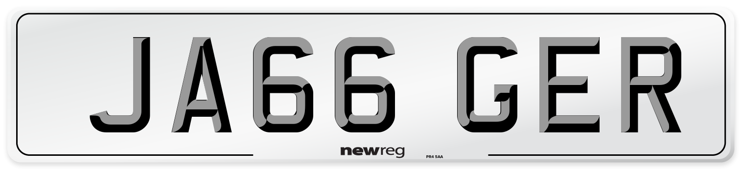 JA66 GER Number Plate from New Reg